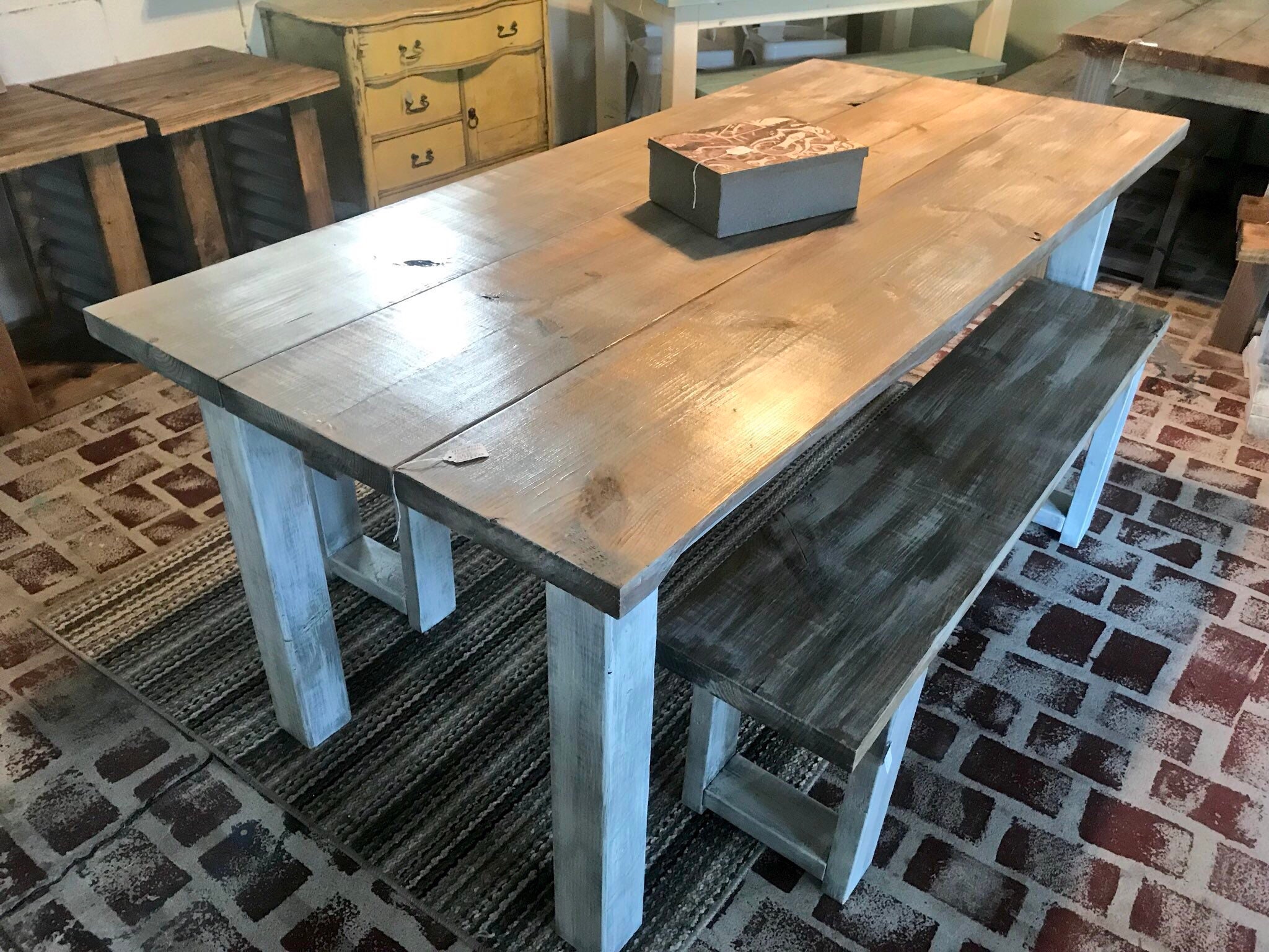 gray whitewash kitchen table