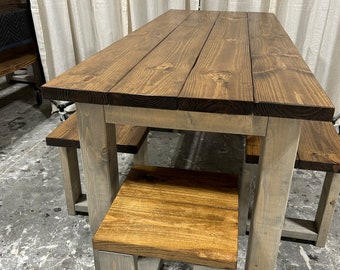 Tall rustic dining table deals