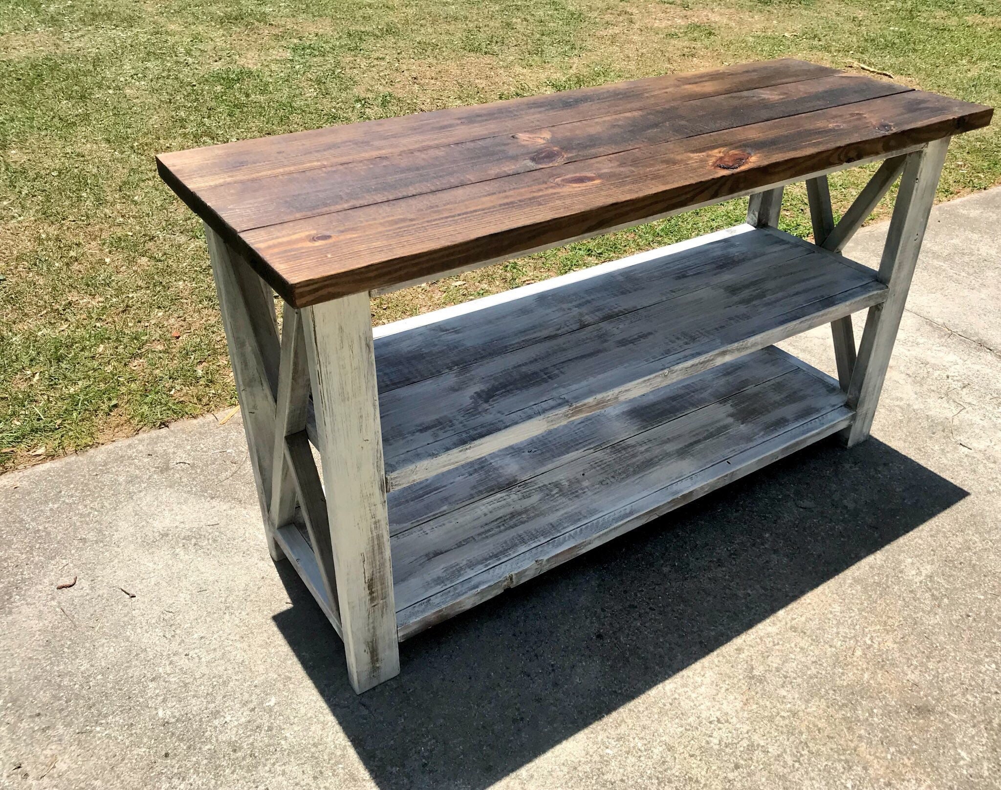 Rustic Wooden Buffet Table, Rustic Console Table, Farmhouse Buffet