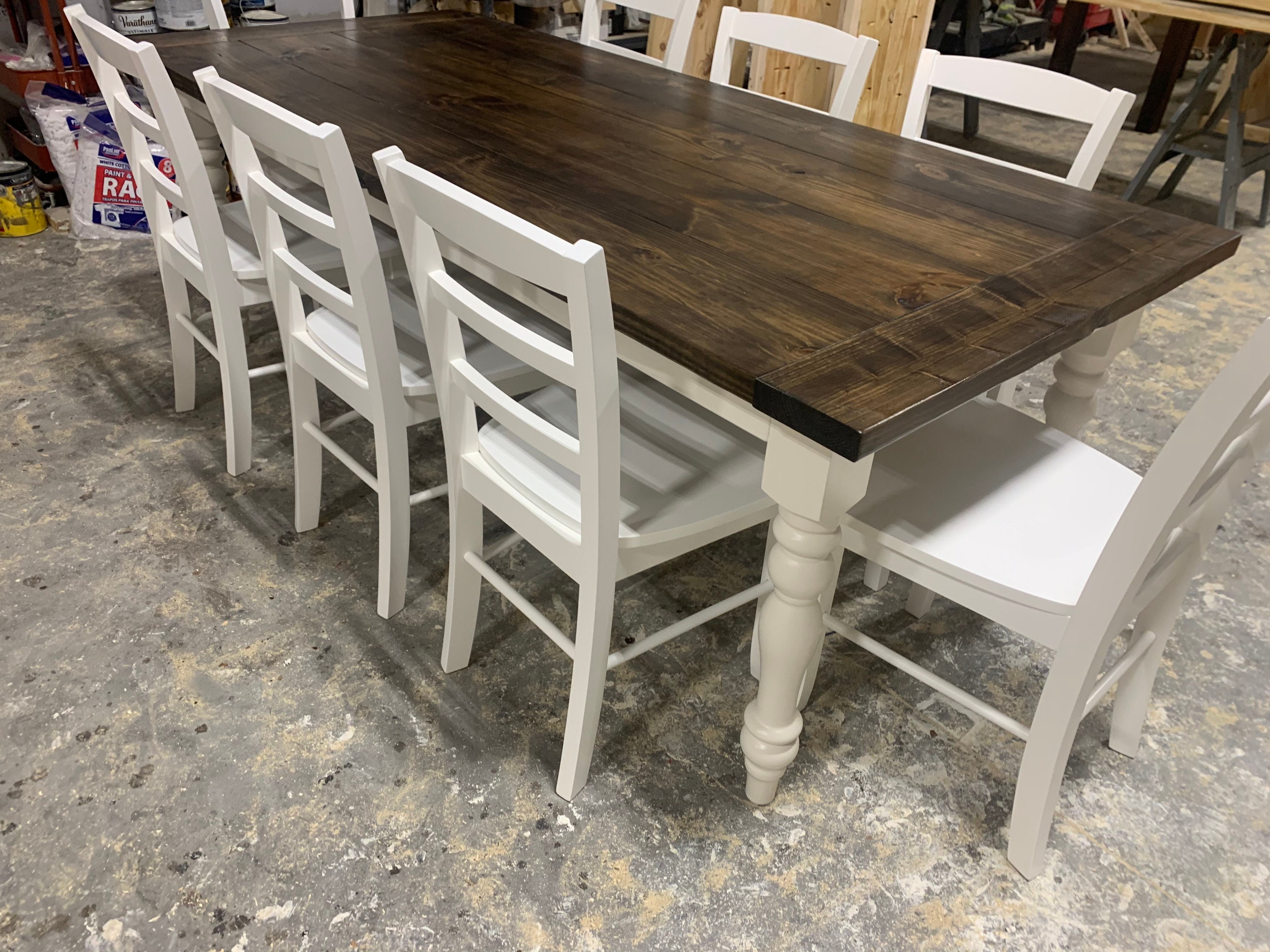 White table with stained top deals
