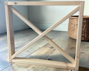 X Table Legs Unfinished Wood Dining Base Farmhouse Rustic DIY Furniture Set