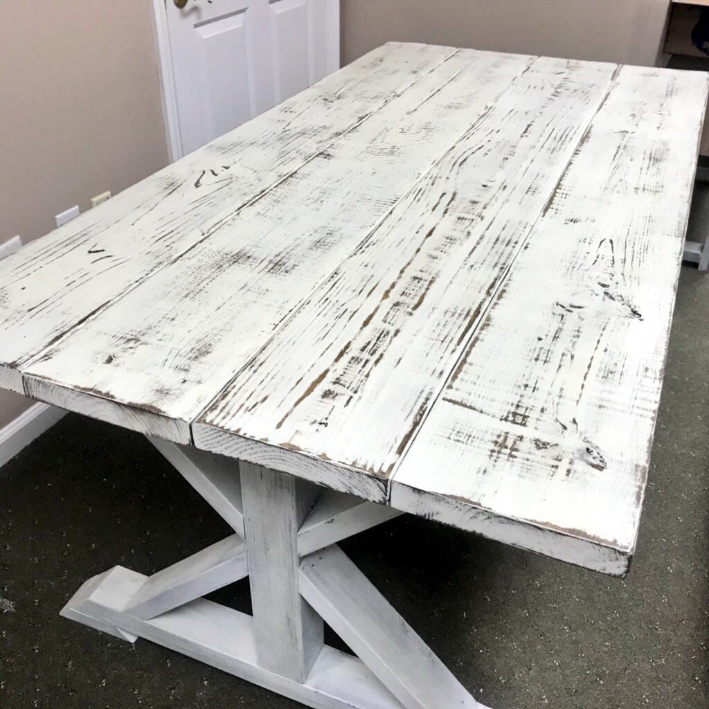 White rustic kitchen table new arrivals