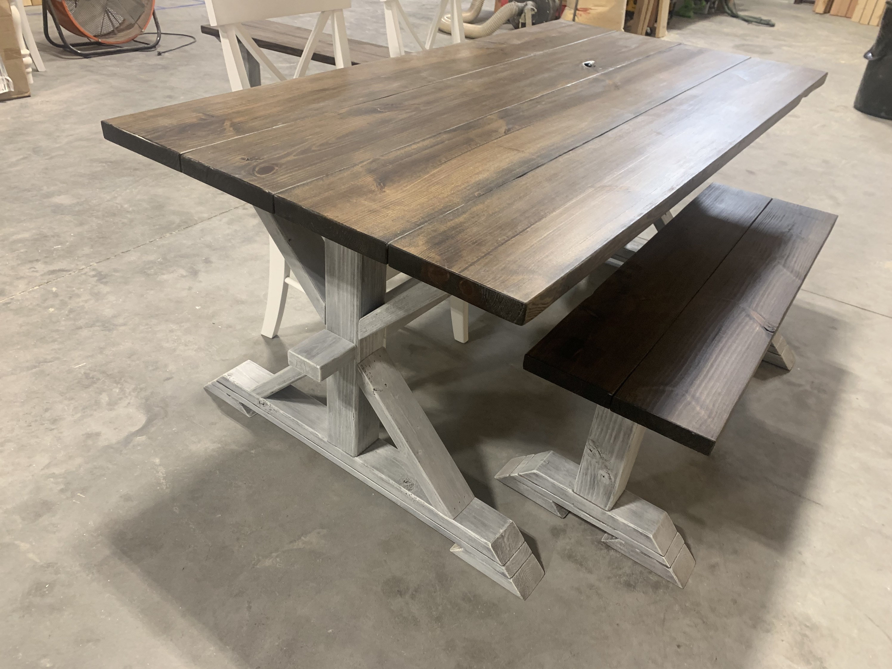 Conjunto mesa extensible y sillas salón comedor estilo rústico cera nogal  Veracruz