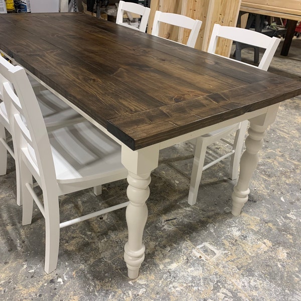 Farmhouse Table and Chairs Etsy