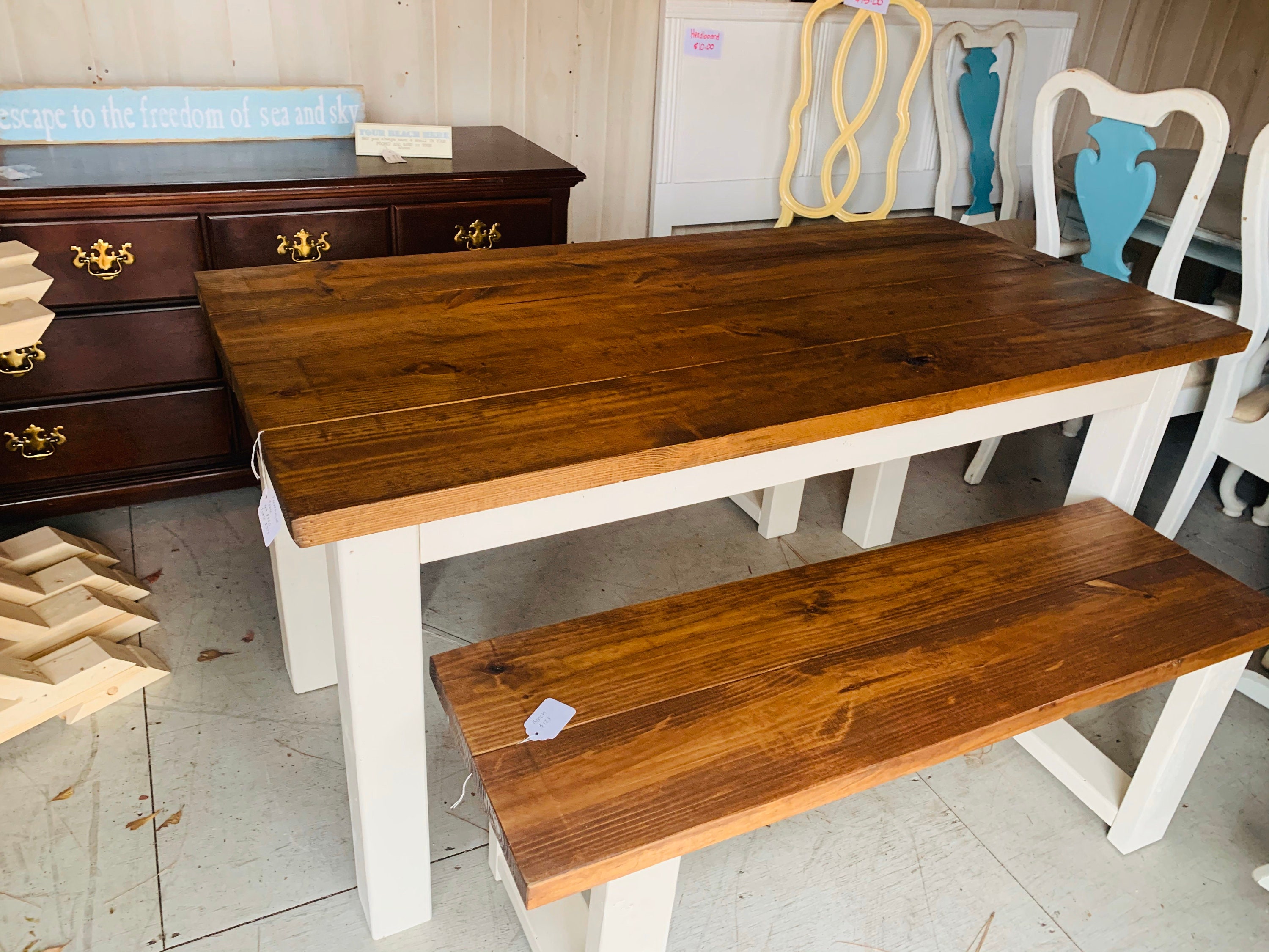 narrow farm house kitchen table