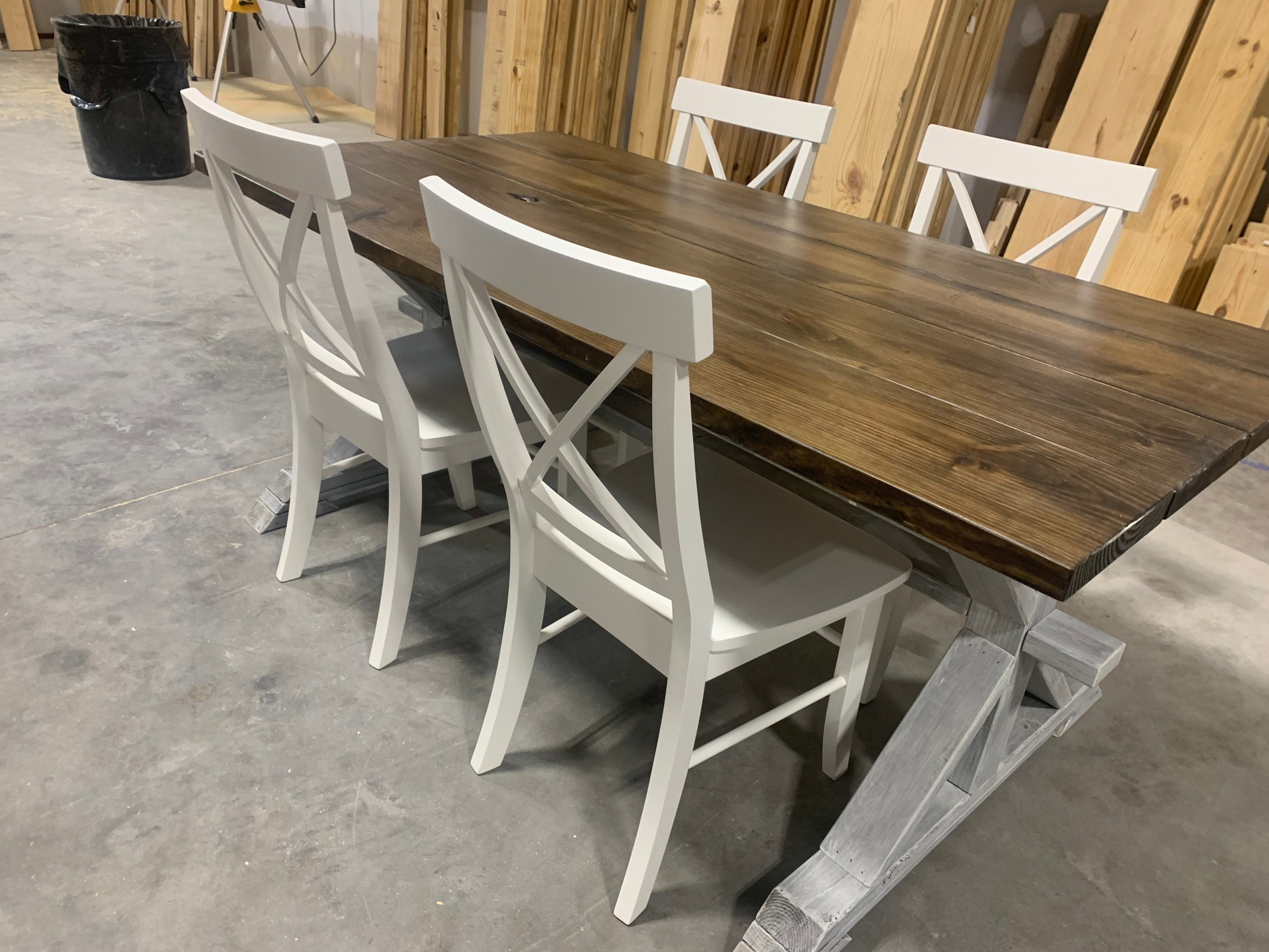 Conjunto mesa extensible y sillas salón comedor estilo rústico cera nogal  Veracruz