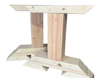 Unfinished Wooden Bench Legs - DIY Wood Base