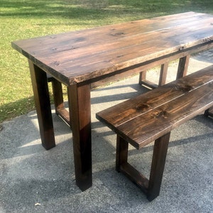 Tall Rustic 7ft Farmhouse Table With Benches Bar Height Tall Rustic 7ft Farmhouse Table With, How Tall Is A Counter Height Table