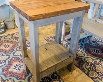 Handmade Rustic Console Table: Farmhouse Entryway Buffet, Provincial Top