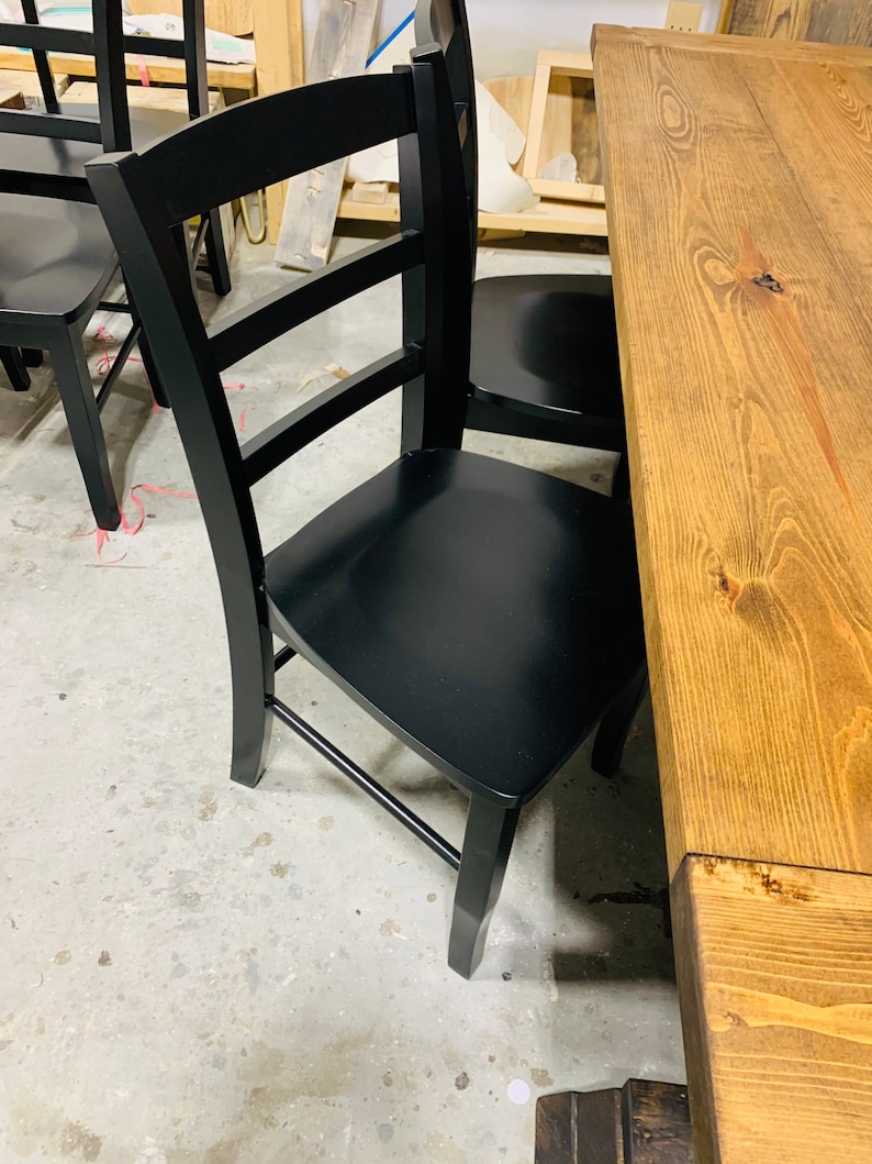 Rustic 6ft Long Pedestal Farmhouse Table Bench and Chairs Etsy