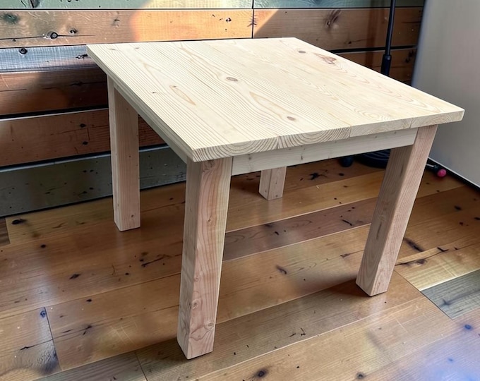 Unfinished Square Dining Table DIY Kit – Farmhouse Kitchen Wood Table