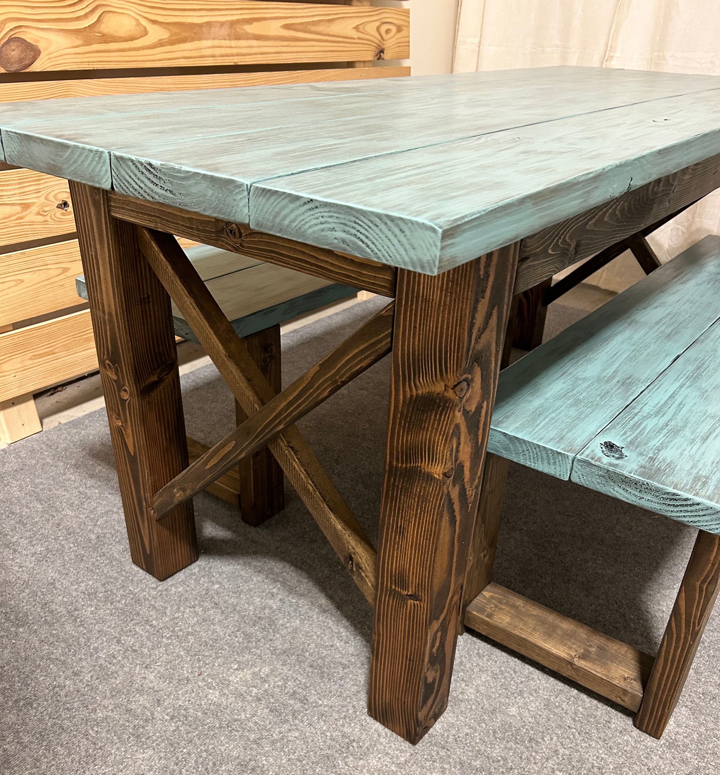 Narrow farmhouse dining table discount