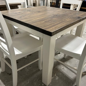 Rustic Square Farmhouse Table - With Chairs - Handcrafted from Wood - Perfect for Intimate Gatherings