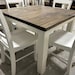 Rustic Square Farmhouse Table With Chairs: Reclaimed Wood, Dark Walnut ...