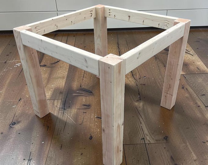 Square Table Base Kit DIY Farmhouse Dining Wood Legs Unfinished Furniture Build Custom