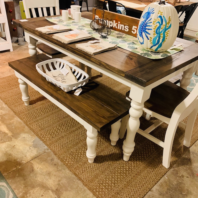 Dining Table and Bench - Etsy