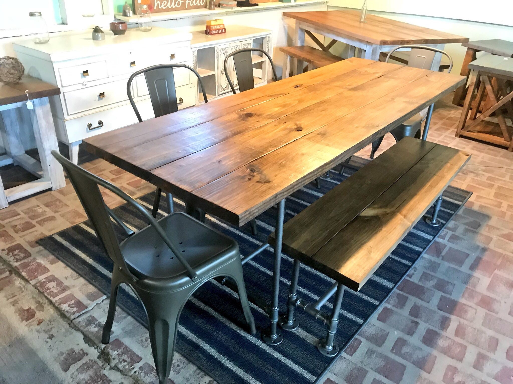 industrial kitchen table swivel chair