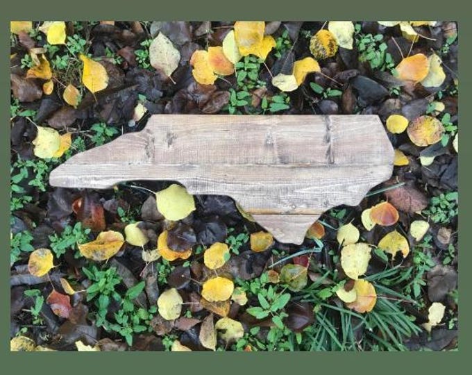 North Carolina Wall Art - Wooden NC Sign and Wall Décor - Provincial Brown Stain - State Sign - Wooden Cutout