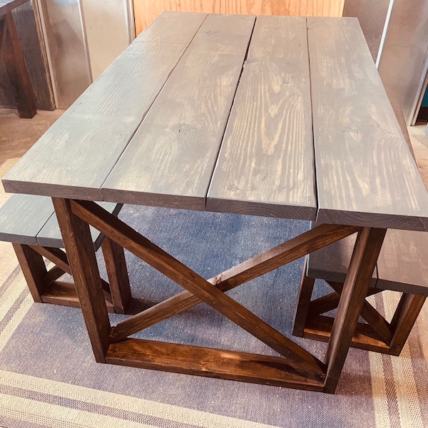 Cross Brace Table Etsy