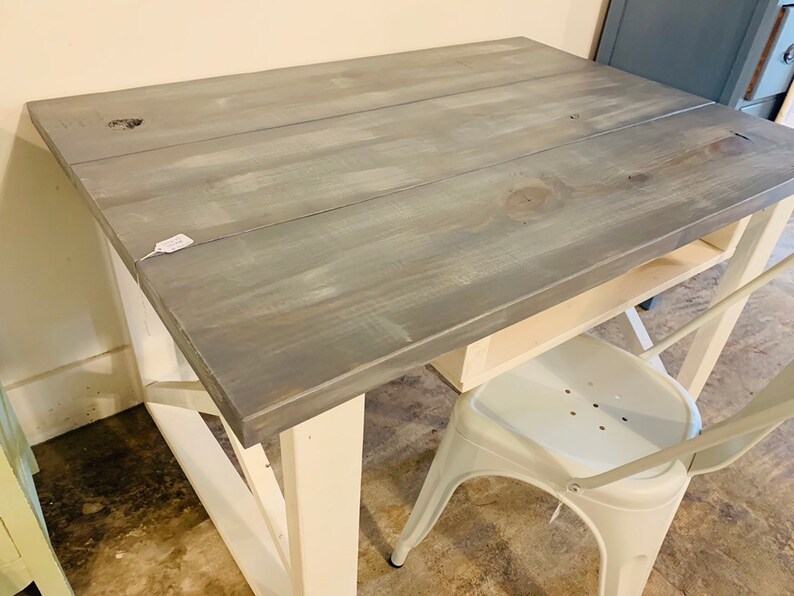 Rustic Farmhouse Desk With Storage Antique White Base and Etsy
