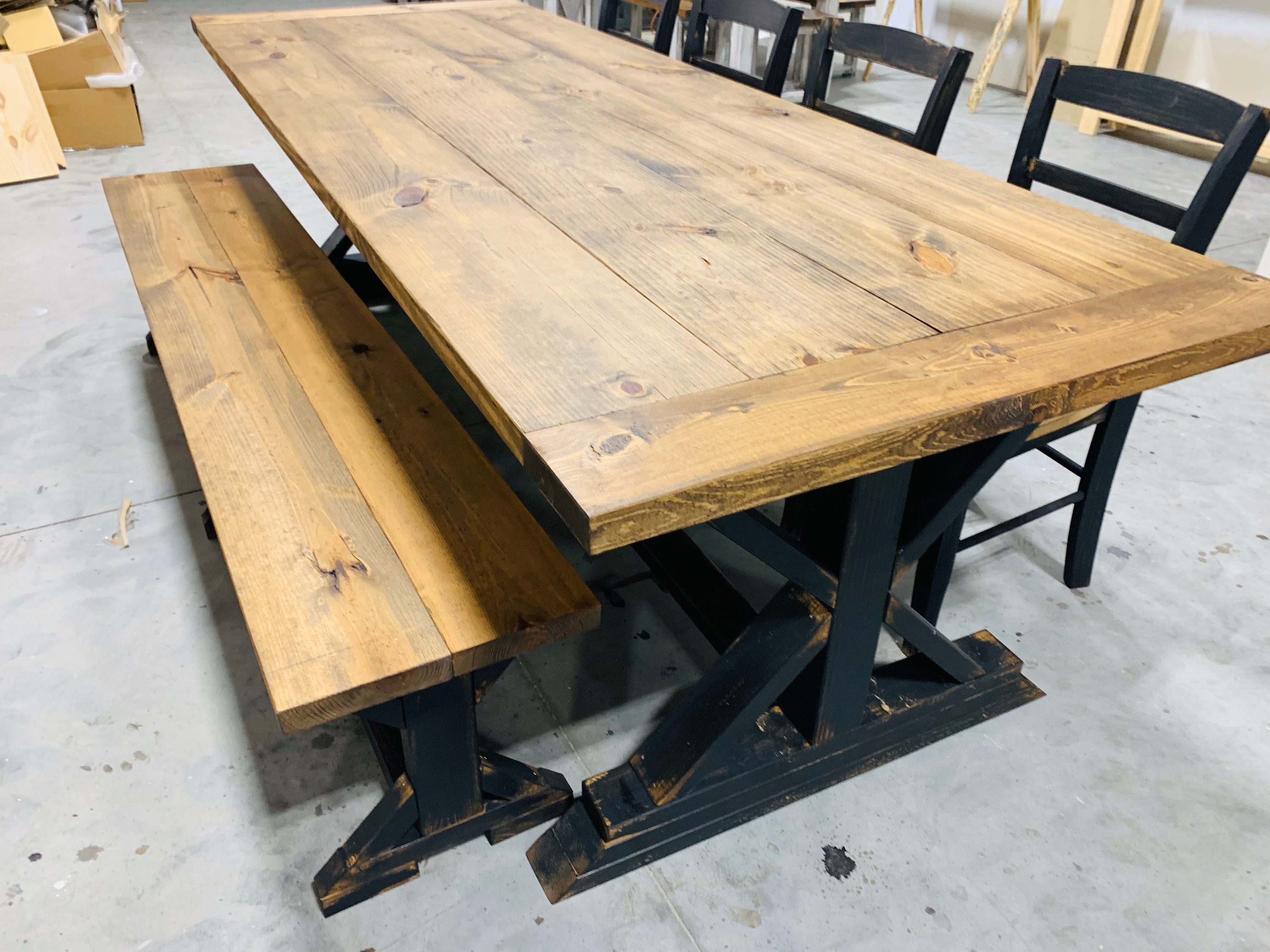 8ft kitchen table storage bench