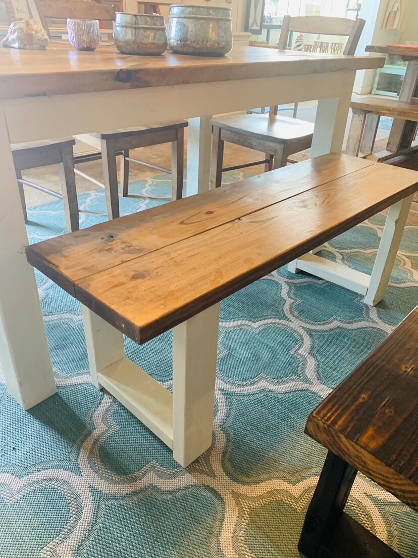 Rustic Farmhouse Bench With A Farmhouse Feel Provincial Brown Top