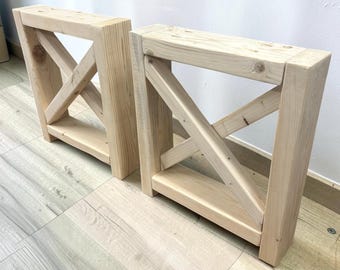 Unfinished Wooden Bench Legs - DIY Wood Base