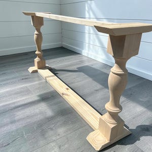 DIY Console Table Kit Monastery Legs Turned Wood Farmhouse Entryway Sofa Base Unfinished Furniture