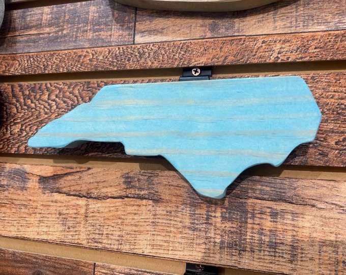 Mini North Carolina Wooden Sign - NC Wall Décor - Aqua