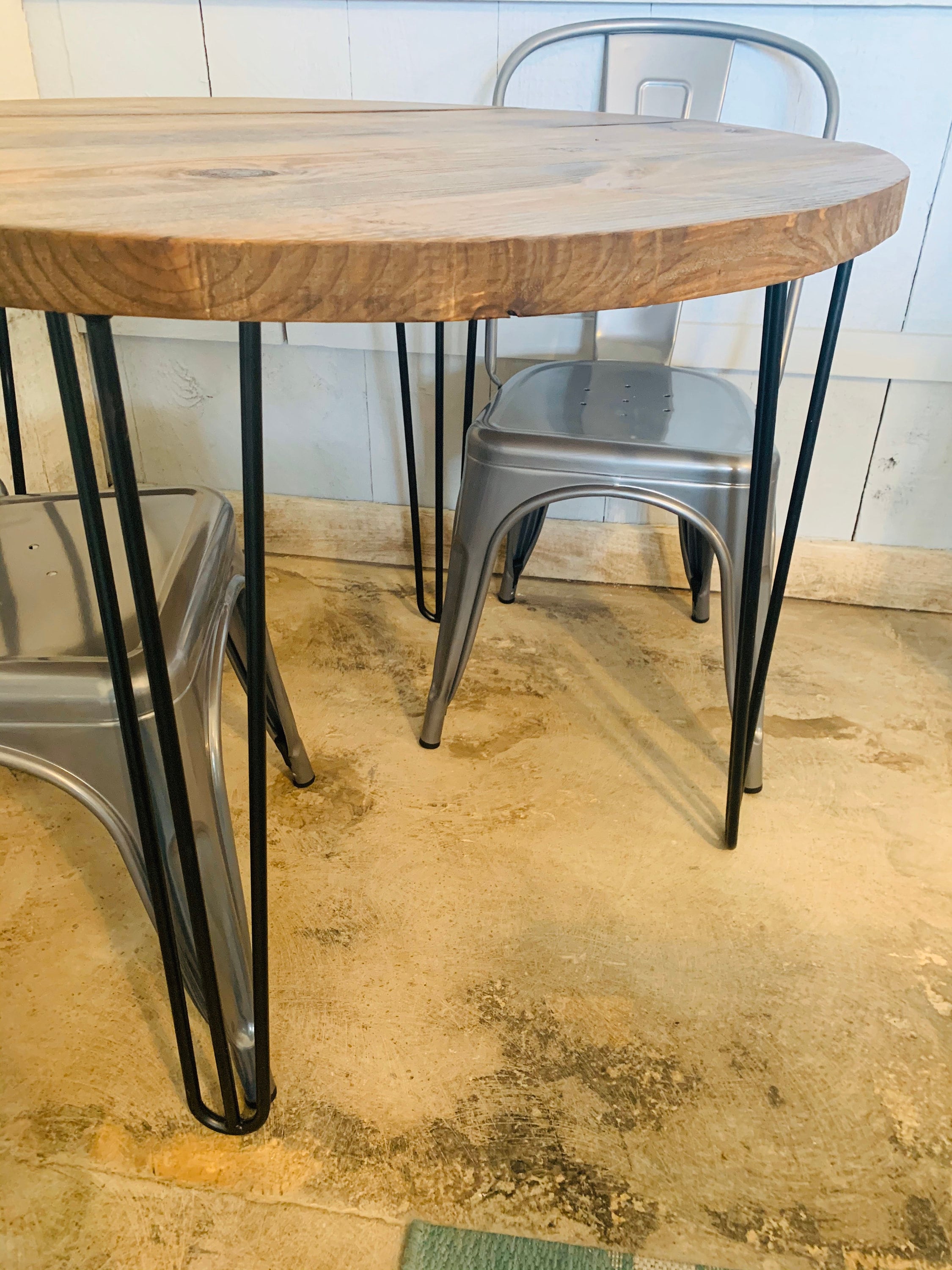 Small Farmhouse Nook Dining Table Set with Chairs Industrial