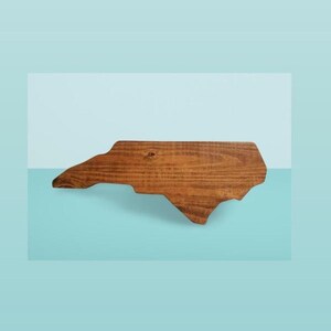 North Carolina Wall Art - Wooden NC Sign and Wall Décor - Early American Brown Stain - State Sign - Wooden Cutout