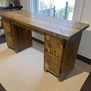Rustic Farmhouse Desk: Provincial Brown Wooden Office Furniture