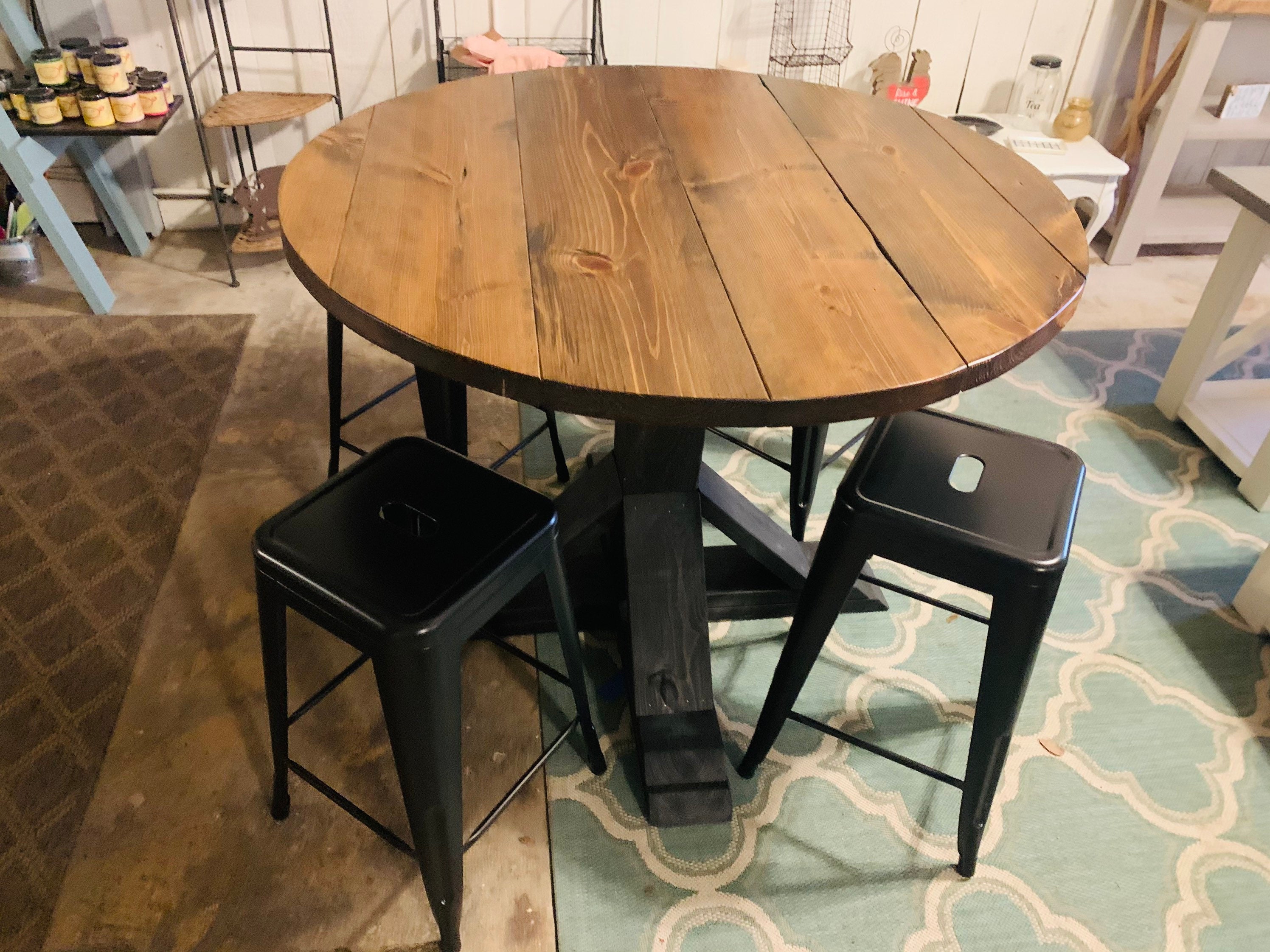Bar Height Table Round - Etsy