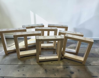 Unfinished Wooden Bench Legs - DIY Wood Base