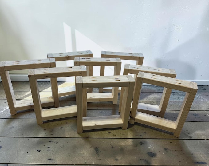 Unfinished Wooden Bench Legs - DIY Wood Base