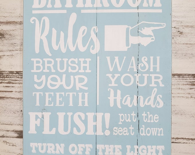 Distressed Bathroom Sign