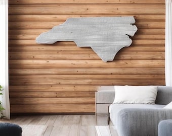 Large North Carolina Wooden Wall Sign – Rustic NC State Decor