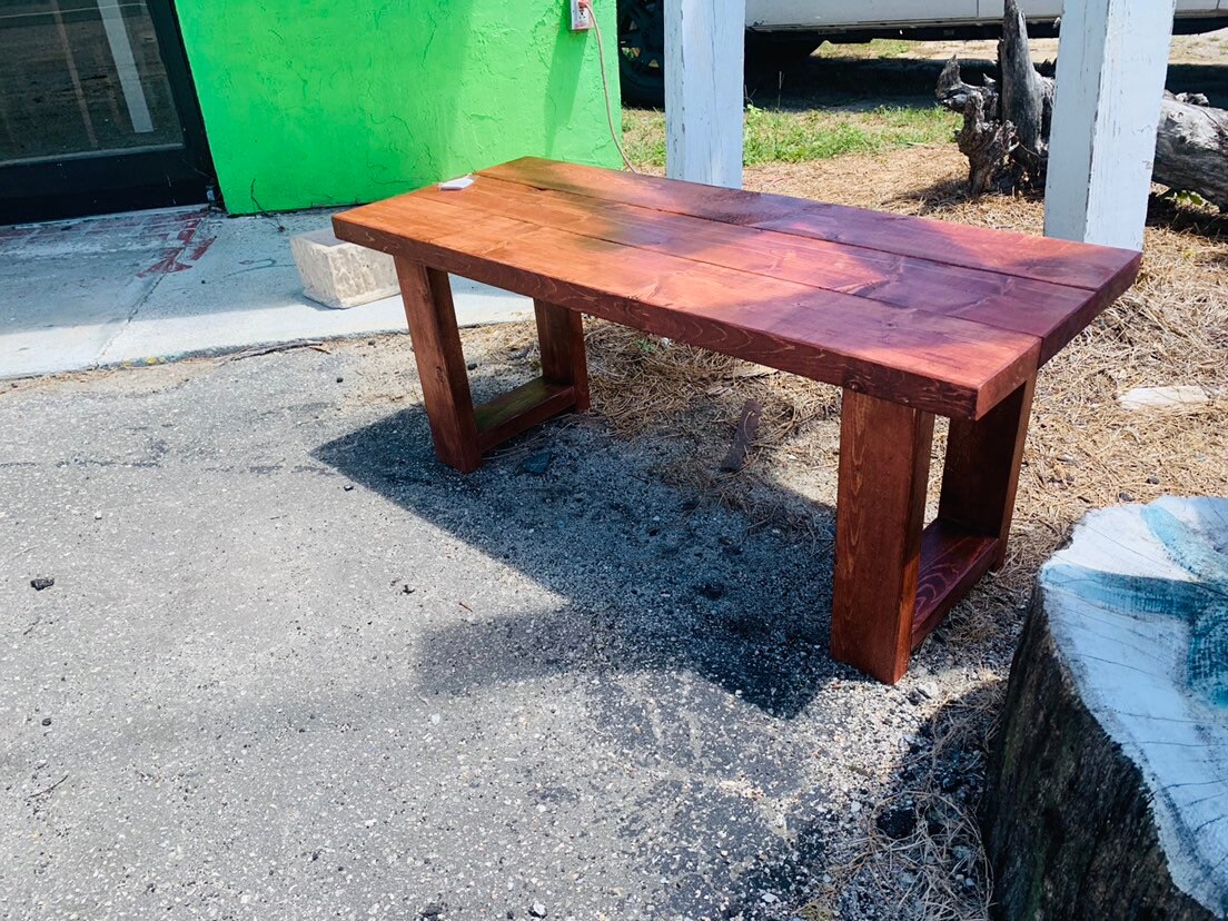 Rustic Farmhouse Outdoor Bench With A Farmhouse Feel Red Oak