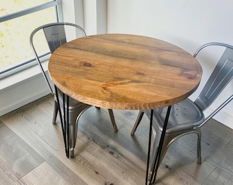 Round Dining Table Set With Chairs Small Kitchen Breakfast Nook Pine Bistro Apartment