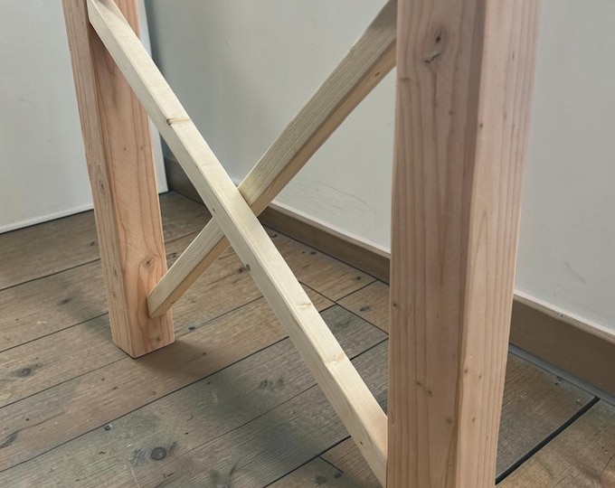 DIY Farmhouse Table Legs Wooden X Brace Base Rustic Dining Furniture Custom Build