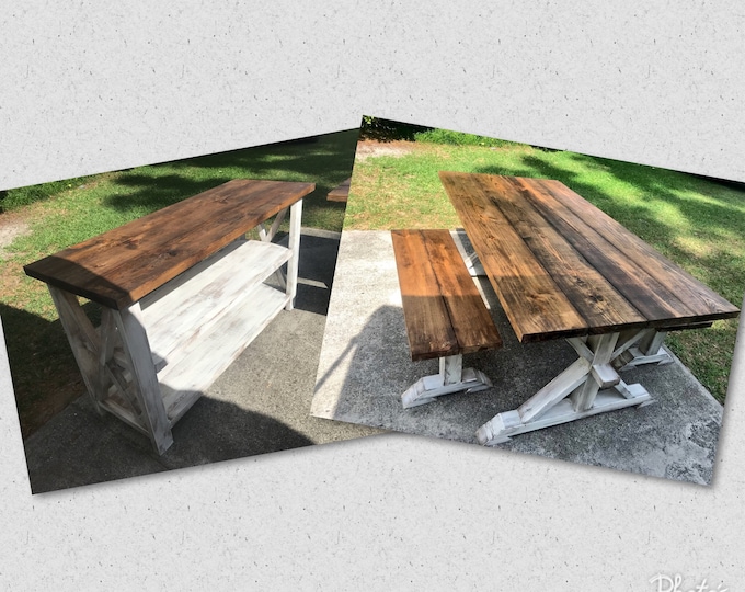 Pedestal Farmhouse Table Curbside Treasures LLC