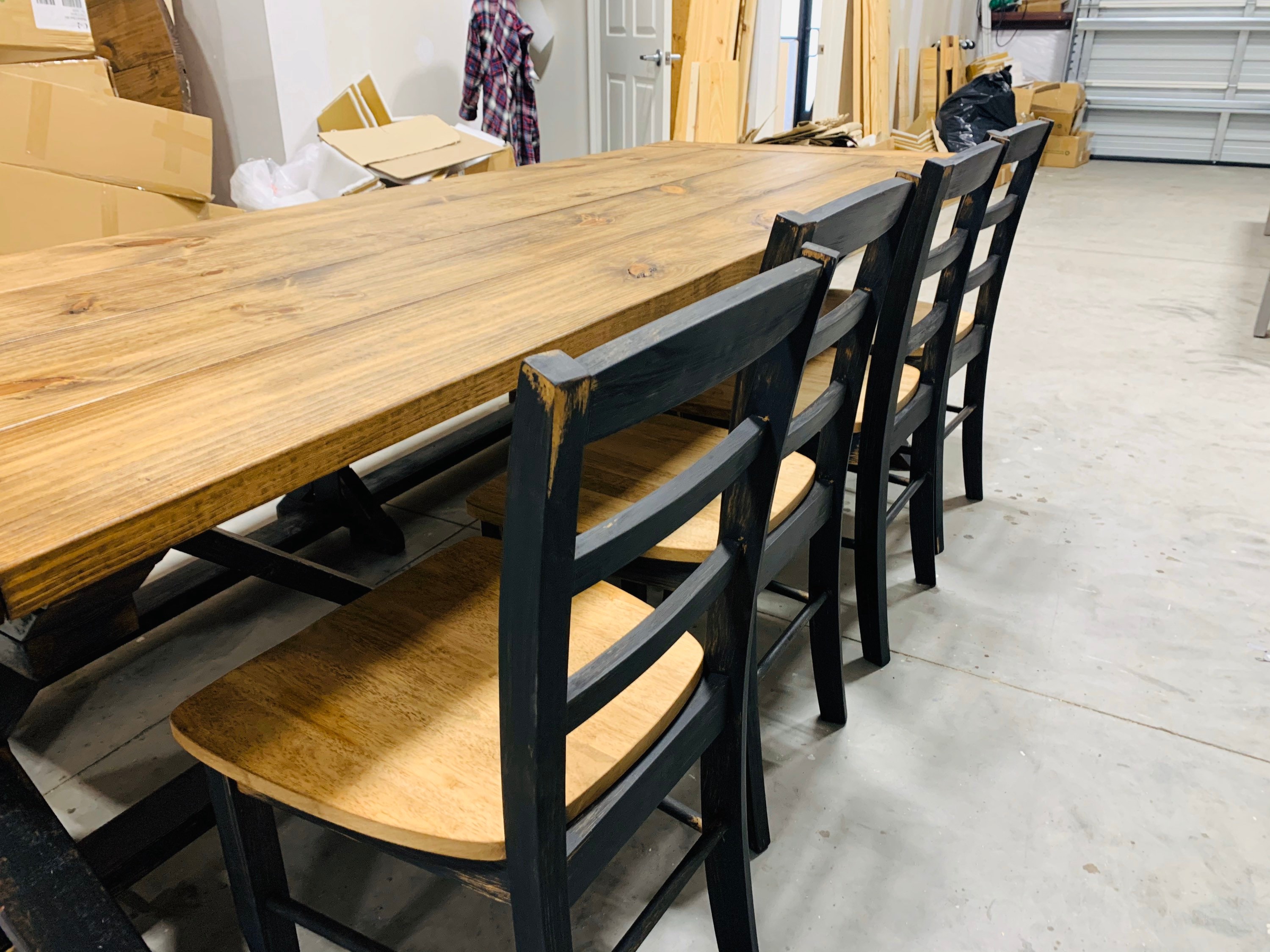 black kitchen table with bench seating