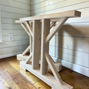 Unfinished Trestle Dining Table Legs: DIY Farmhouse Kitchen Table Base Kit
