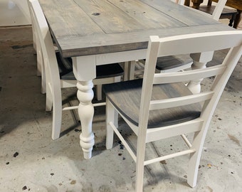 Gray table on sale top white legs