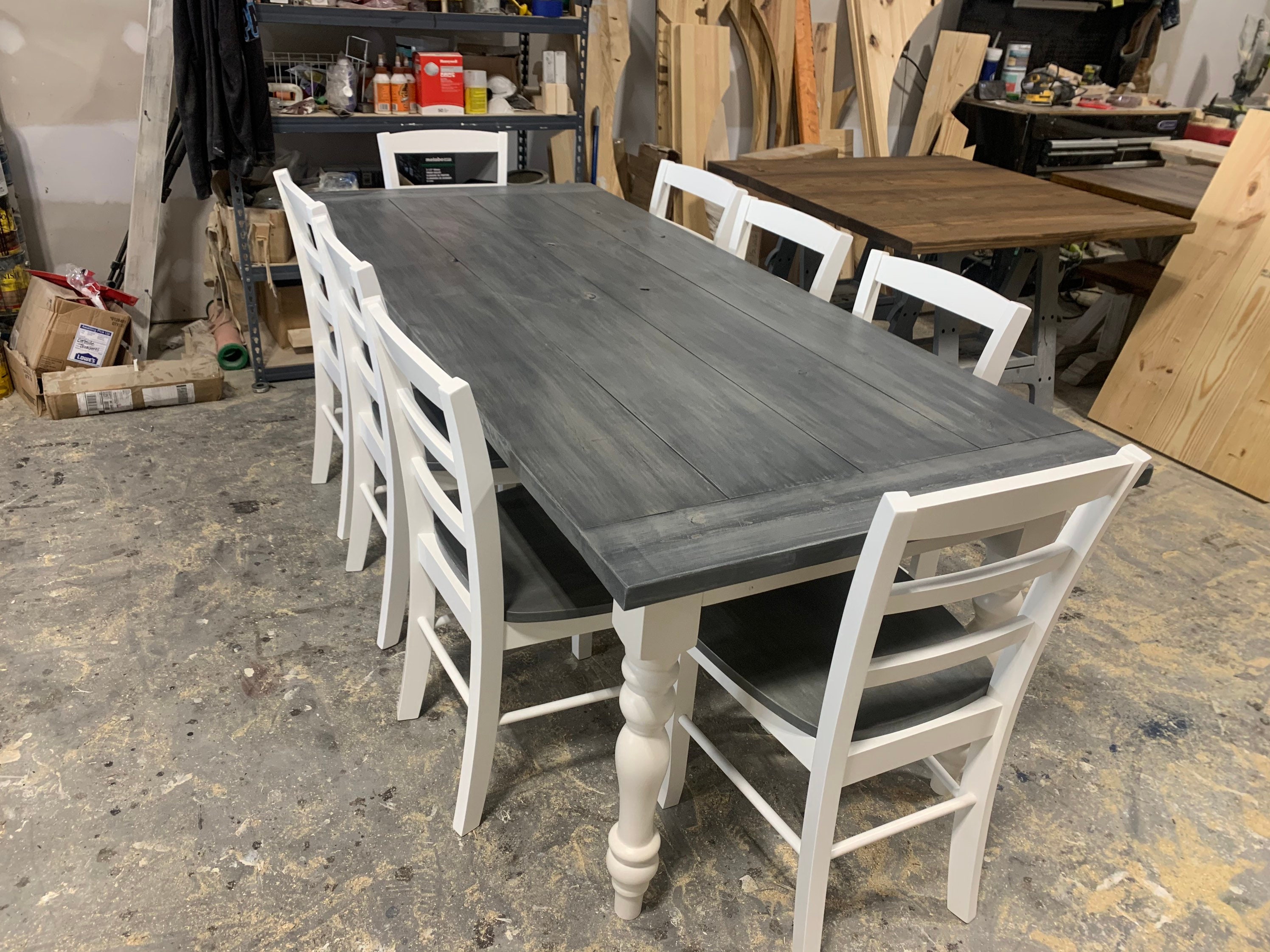 Gray farmhouse dining set online