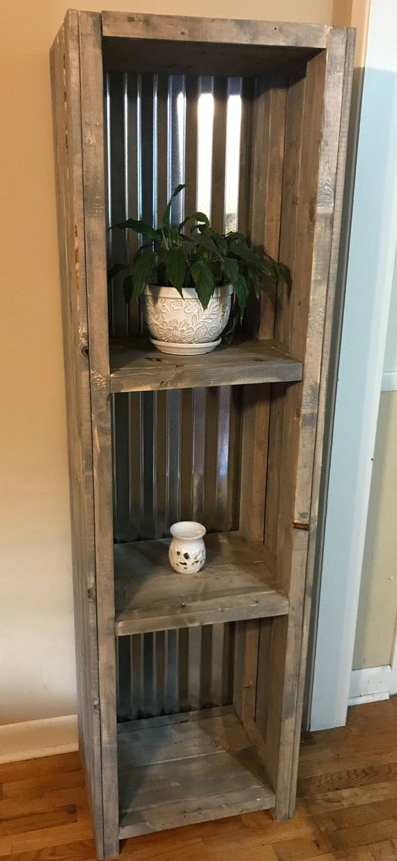 Rustic gray bookcase best sale