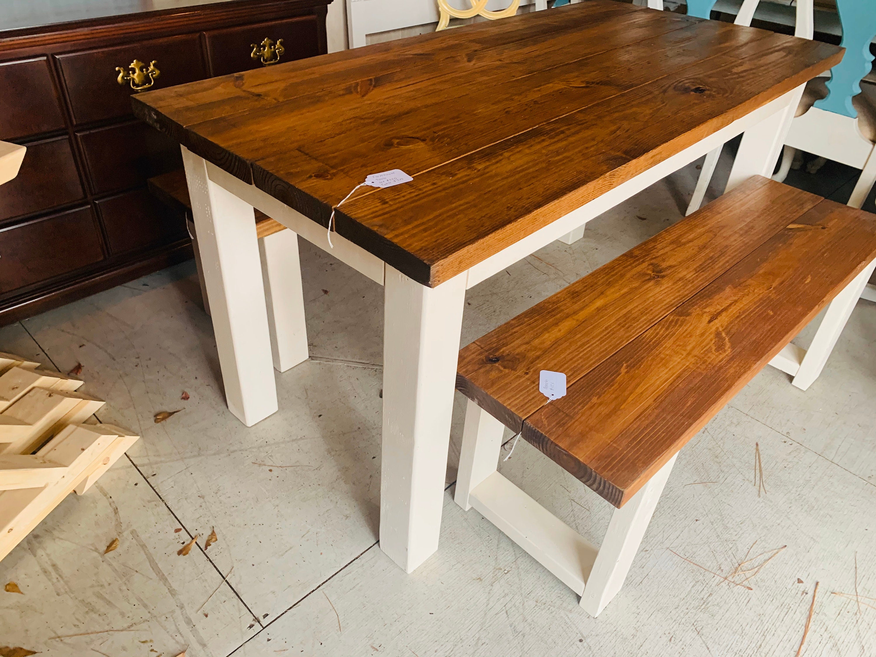 narrow farm house kitchen table