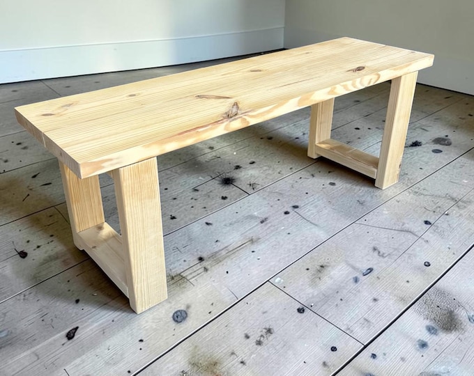 DIY Bench Kit Farmhouse Wood Dining Entryway Mudroom Unfinished Pine Custom Seating