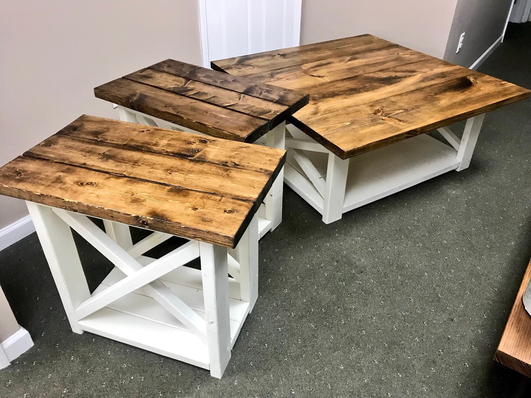 farmhouse living room tables set