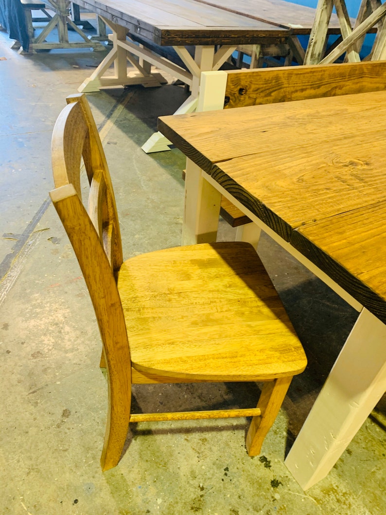 Rustic Farmhouse Table Set With Bench With Back and Chairs Etsy